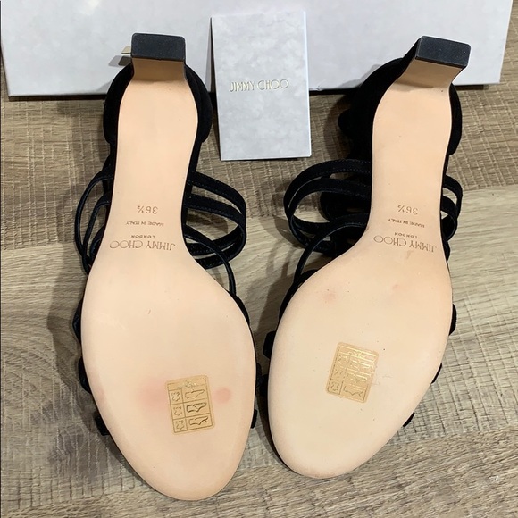 Jimmy Choo Black Strappy Heels 36.5 - Picture 2 of 4